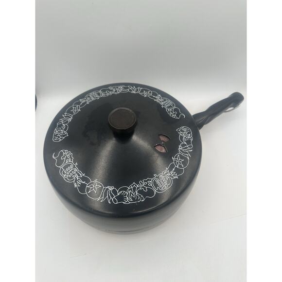 Wear-Ever Registered Aluminum Black Enamel 1 Qt. Stock Pot Dutch Oven Retro - Picture 2 of 9